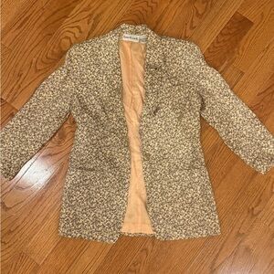 Vintage Anne Klein Women's Floral Blazer 100% Silk